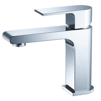 Fresca Allaro Single Hole Mount Bathroom Vanity Faucet in Chrome, Dimensions: 2" W x 5-45/64" D x 6-5/16" H