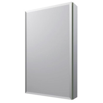 Fresca Senza 15'' Wide x 26'' Tall Modern Frameless Wall Mounted Bathroom Medicine Cabinet with Beveled Edge, Anodized Aluminum, Product View