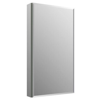 Fresca Senza 20'' Wide x 36'' Tall Modern Frameless Wall Mounted Bathroom Medicine Cabinet with Beveled Edge, Anodized Aluminum, Product View