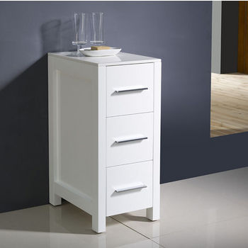 White Freestanding Linen Side Cabinet