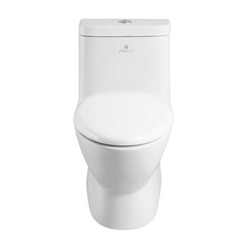 Fresca Serena One-Piece Dual Flush Toilet, Soft Close Seat, Elongated Bowl, 0.8/1.6 GPF Capacity, 15-1/5"W x 27-8/9"D x 27-8/9"H