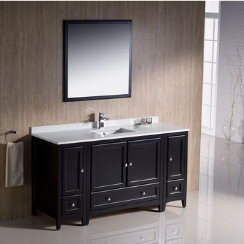Fresca Oxford 60" Espresso Traditional Bathroom Vanity, Dimensions of Vanity: 60" W x 20-3/8" D x 32-5/8" H