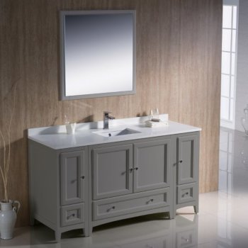 60" Gray Vanity Set with Mirror
