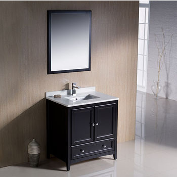 Fresca Oxford 30" Espresso Traditional Bathroom Vanity, Dimensions of Vanity: 30" W x 20-3/8" D x 32-5/8" H
