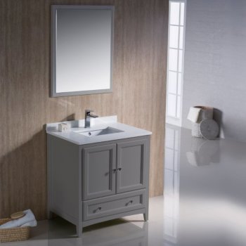30" Gray Vanity Set with Mirror