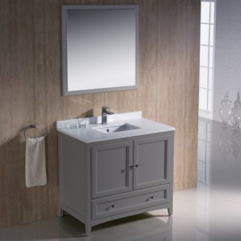 36" Gray Vanity Set with Mirror