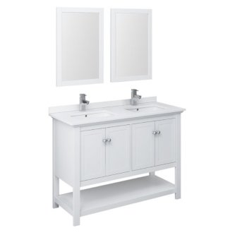 48" White Vanity Set Product Angle View