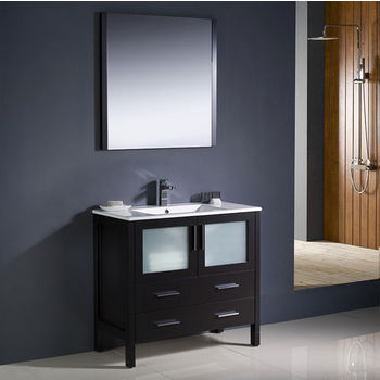 Fresca Torino 36" Espresso Modern Bathroom Vanity with Integrated Sink, Dimensions of Vanity: 35-3/4" W x 18-1/8" D x 33-3/4" H