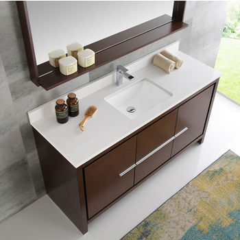 Allier 60'' Ash Gray, Gray Oak, Wenge or White Modern Single Sink