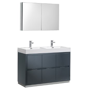 48" Dark Slate Gray Double Sink Angle Product View