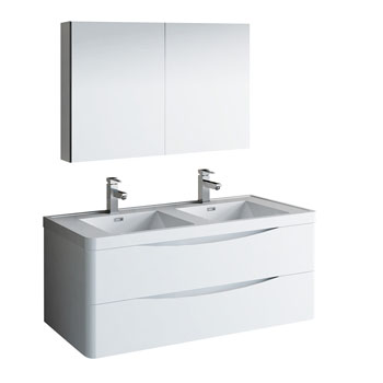 Glossy White Double Full Vanity Sets Product View
