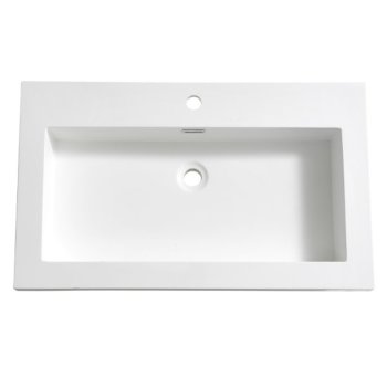 Fresca Medio 32" White Integrated Sink / Countertop, 31-3/8" W x 18-3/4" D x 5" H