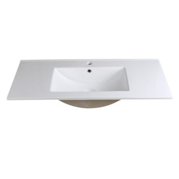 Fresca Allier 40" White Integrated Sink / Countertop, 39-3/8" W x 18-1/4" D x 5-1/4" H