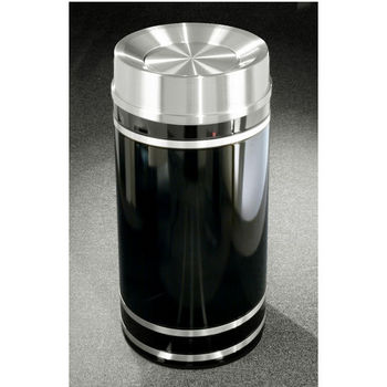 Monte Carlo WasteMaster™ Collection Satin Aluminum Cover Tip Action Top Waste Receptacle