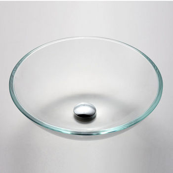 Kraus Crystal Clear Glass Vessel Sink with Pop-Up Drain & Mounting Ring