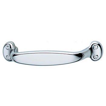 Hafele Bungalow Collection Handle in Polished Chrome, 125mm W x 30mm D x 25mm H