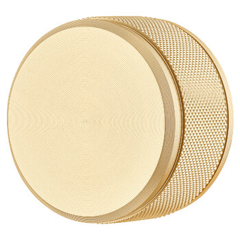 Hafele Design Deco Series H2310 Decorative Round Cabinet Knob, Aluminum, Satin Brushed Gold, 1-15/16'' Diameter x 1-3/16'' D