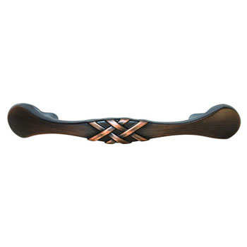 Hafele Keystone Woven Style Collection Handle, Oil-Rubbed Bronze, 120mm W x 18mm D x 21mm H, 76 Center to Center
