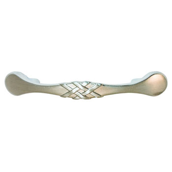 Hafele Keystone Woven Style Collection Handle, Satin Nickel, 120mm W x 18mm D x 21mm H, 76 Center to Center