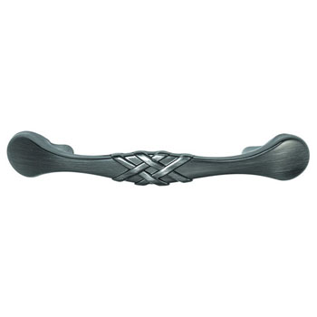 Hafele Keystone Woven Style Collection Handle, Satin Pewter, 120mm W x 18mm D x 21mm H, 76 Center to Center