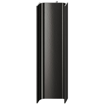 Hafele Design Deco Series Passages Vertical C-Profile Continuous Handle, Aluminum, Black RAL 9005, 98-7/16'' W x 7/8'' D