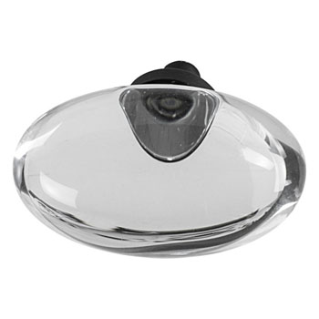 Hafele Amerock Glacio Collection Oval Knob, Oil-Rubbed Bronze/ Clear, 44mm W x 25mm D x 30mm H