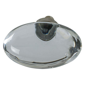 Hafele Amerock Glacio Collection Oval Knob, Polished Nickel/ Clear, 44mm W x 25mm D x 30mm H