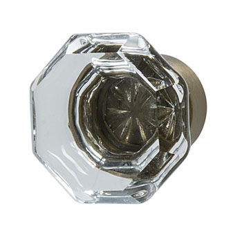 Hafele Amerock Traditional Classics Collection Glass Knob, Clear/ Golden Champagne, 33mm Diameter