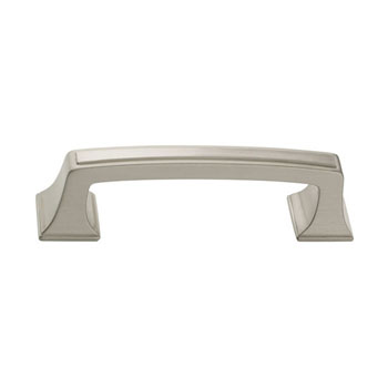 Hafele Amerock Mulholland Collection Handle, Satin Nickel, 95mm W x 17mm D x 27mm H, 76mm Center to Center