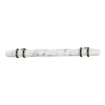 Hafele Amerock Carrione Collection Handle, White Marble/ Oil-Rubbed Bronze, 191mm W x 21mm D x 40mm H, 128mm Center to Center
