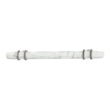 Hafele Amerock Carrione Collection Handle, White Marble/ Satin Nickel, 191mm W x 21mm D x 40mm H, 128mm Center to Center
