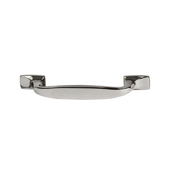 Hafele Amerock Highland Ridge Collection Handle, Polished Nickel, 110mm W x 11mm D x 27mm H, 76mm Center to Center