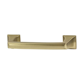 Hafele Amerock Mulholland Collection Handle, Gold Champagne, 95mm W x 17mm D x 27mm H, 76mm Center to Center
