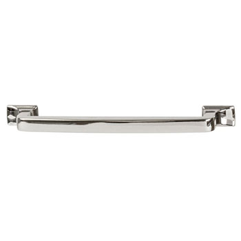 Hafele Amerock Westerly Collection Handle, Polished Nickel, 159mm W x 14mm D x 33mm H, 128mm Center to Center