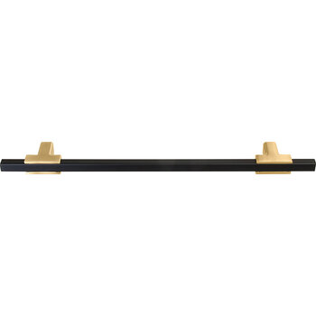 Hafele Design Deco Series Amerock Urbanite Cabinet Pull Handle, Zinc, Matt Black Inlay / Brushed Gold Base, w/ 8-32 Screws, CTC: 128mm (5-1/16'')