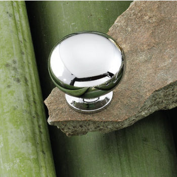 Hafele Windsor Collection 1-1/4'' Dia. Round Knob in Polished Chrome, 31mm Diameter x 29mm D x 19mm Base Diameter