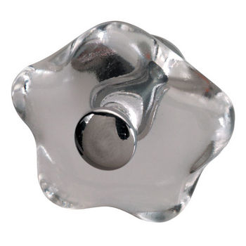 Hafele Glass/Polished Chrome Knob 33mm (1-1/4'') Diameter