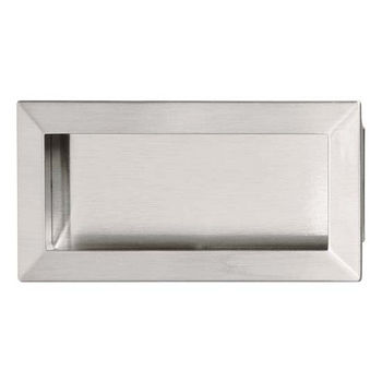 Hafele Bella Italiana Collection Flush Handle in Brushed Nickel, 138mm W x 10mm D x 69mm H