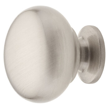 Hafele Deco Series Classic Collection Classic Mushroom Round Knob in Stainless Steel, Brass, 1-1/4" Diameter x 1-1/8" D