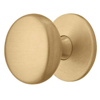 Hafele Deco Series Mulberry Collection Farmhouse Round Cabinet Knob in Satin Brushed Brass, Brass, 1-1/4" Diameter x 1-7/16" D