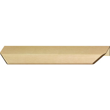 Hafele Deco Series Manhattan Collection Modern Edge Pull Handle in Satin Brushed Brass, Aluminum