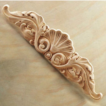 Hafele Wood Ornament, Onlay, Carved, Shell, 20'' W x 5/8'' D x 4-1/2'' H, Maple