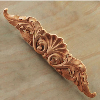 Hafele Wood Ornament, Onlay, Carved, Shell, 20'' W x 5/8'' D x 4-1/2'' H, Cherry