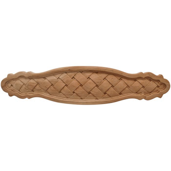 Hafele Cottage Collection Onlay, Hand Carved, Basket Weave, 20'' W, Cherry