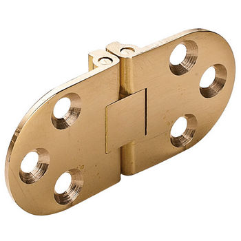 Hafele Self-Supporting Hinge in Polished Brass, 65mm (2-1/2'') W x 30mm (1-3/16'') H