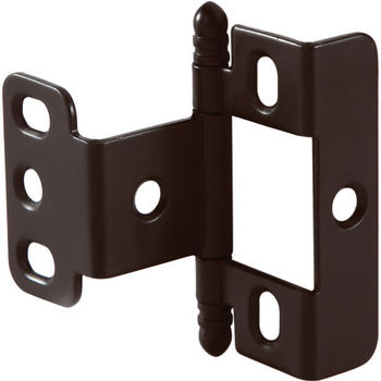 Hafele Full Wrap Non-Mortise Decorative Butt Hinge with Ball Finial in Dark Oil-Rubbed Bronze, Overall Height: 63mm (2-1/2'')