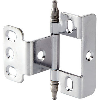 Hafele Full Wrap Non-Mortise Decorative Butt Hinge with Minaret Finial in Chrome Plated, Overall Height: 71mm (2-13/16'')