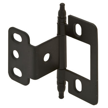 Hafele Partial Wrap Non-Mortise Decorative Butt Hinge with Minaret Finial in Black, Overall Height: 71mm (2-13/16'')
