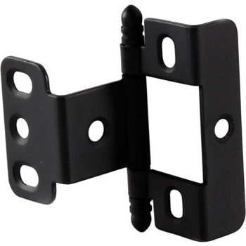 Hafele Full Wrap Non-Mortise Decorative Butt Hinge with Ball Finial in Black, Overall Height: 63mm (2-1/2'')