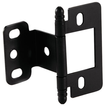 Hafele Classic Partial Wrap Non-Mortised Decorative Butt Cabinet Hinge with Ball Finial, Matt Black, 63mm (2-1/2'') H
